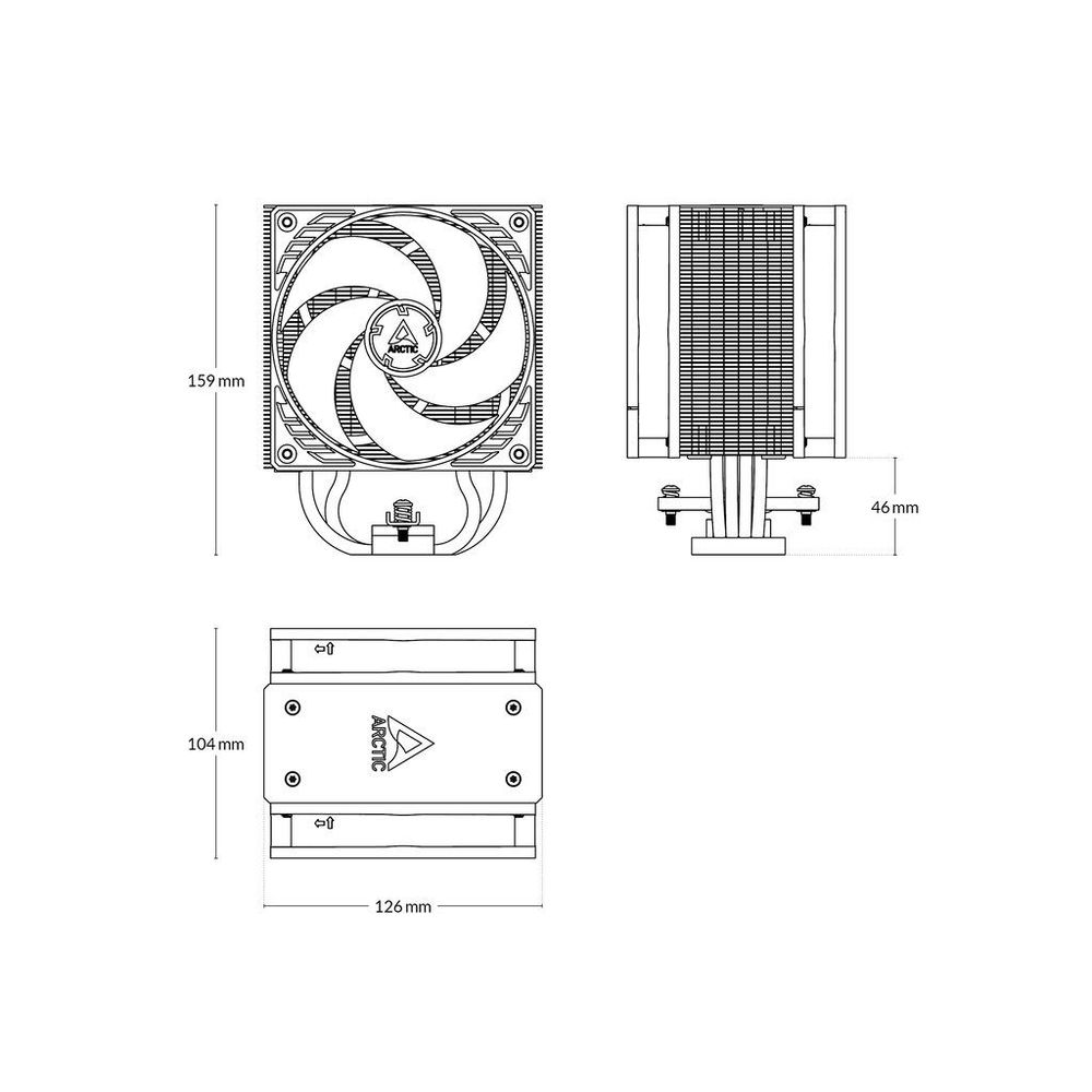 Arctic Freezer 36 A-RGB Black CPU cooler, 1700, AM4, AM5 slika 2