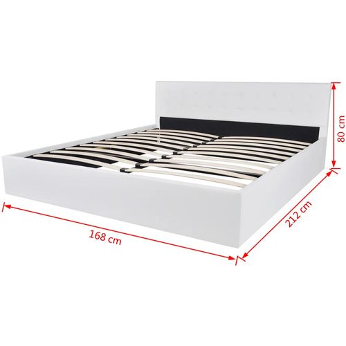 Okvir za krevet od umjetne kože sa prostorom za pohranu bijeli 160 x 200 cm slika 16