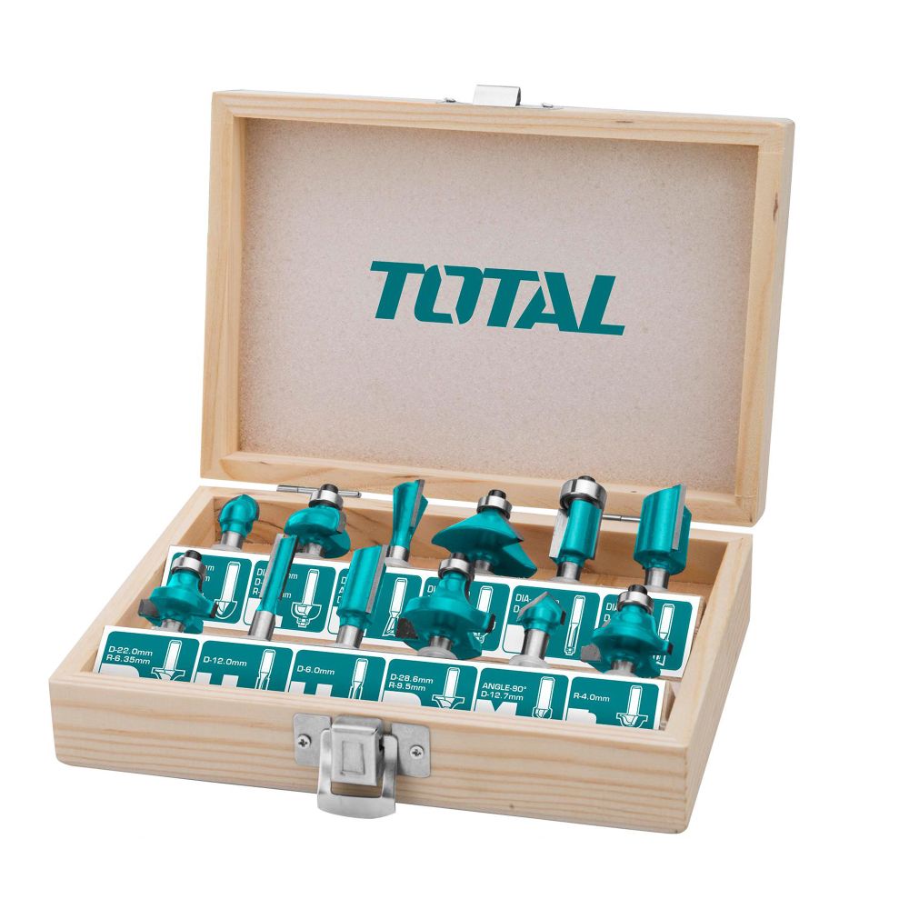 TOTAL 12-dijelni set glodala za drvo (6 mm) (TACSR0121) slika 3