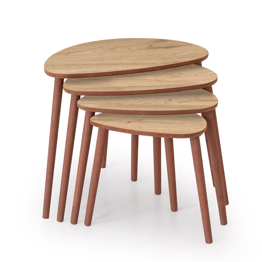 Nesting Table Nora - Set od 4 komada u boji hrasta slika 3