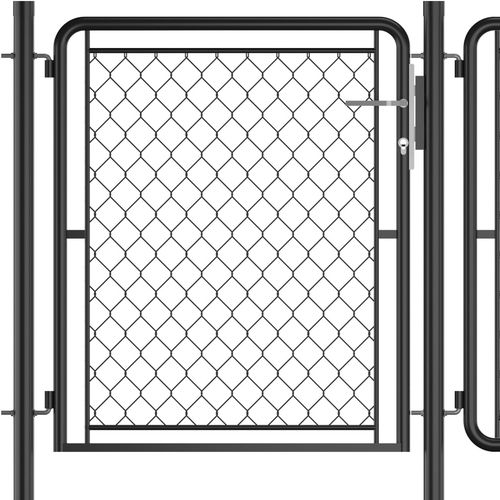 Vrtna vrata čelična 100 x 495 cm antracit slika 4