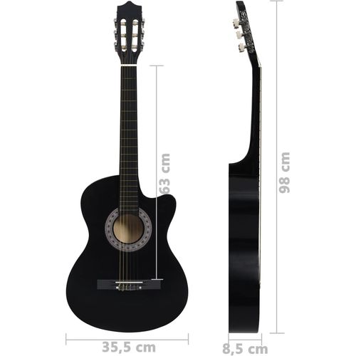 Klasična gitara Western s prorezom i 6 žica crna 38 " slika 26