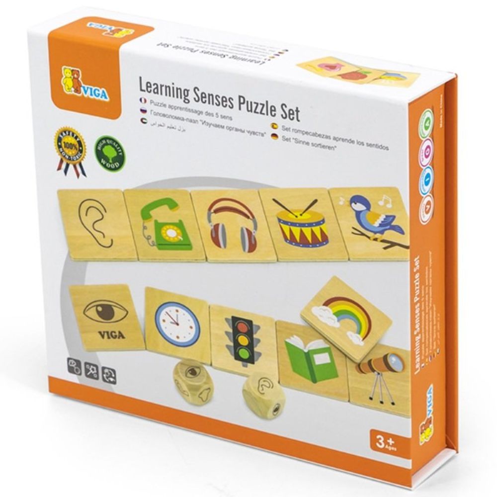 Viga Learning Senses Puzzle Set - Drveni set Učimo čula slika 1