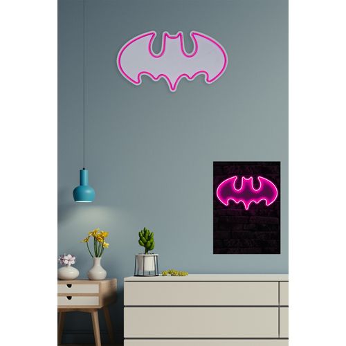 Wallity Ukrasna plastična LED rasvjeta, Batman Bat Light - Pink slika 3