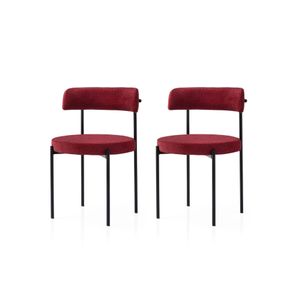 Gını - 4009 V2 Crna i Crvena Stolica Set (2 Komada)