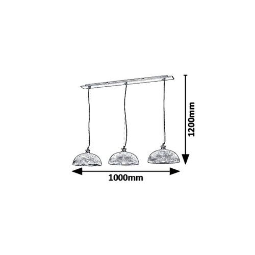 Rabalux Petrina visilica E27 3X MAX 40W hrom slika 2