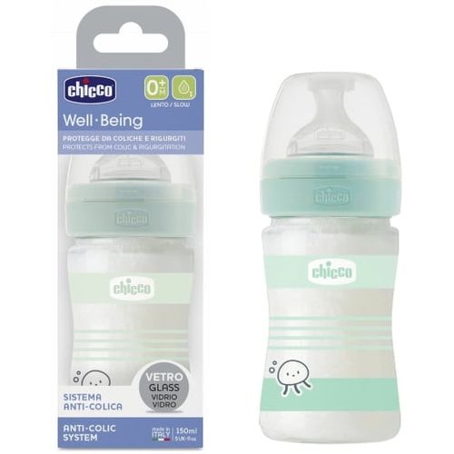 Chicco Staklena flašica Well Being 150ml 0m+ slika 1