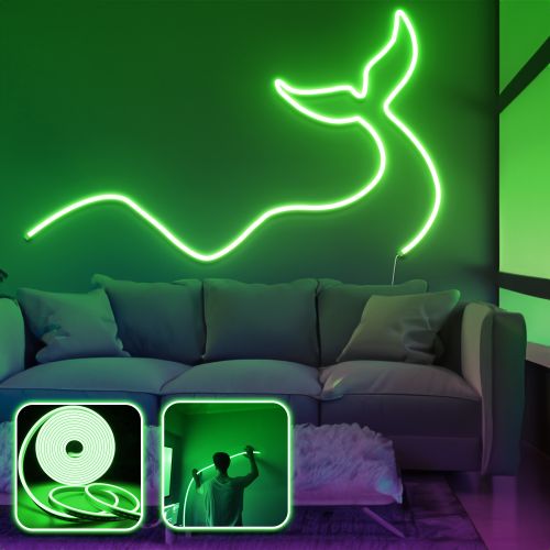 Opviq Dekorativna zidna led rasvjeta Wave and Tail - Large - Green slika 1