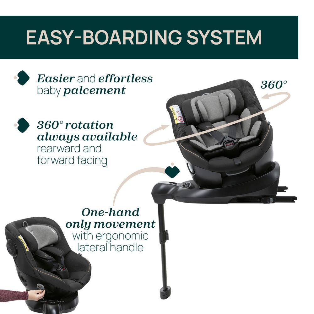 Chicco Rotirajuća autosjedalica Seat105 i-Size 360° (40-105cm) Isofix, Posh Black slika 8
