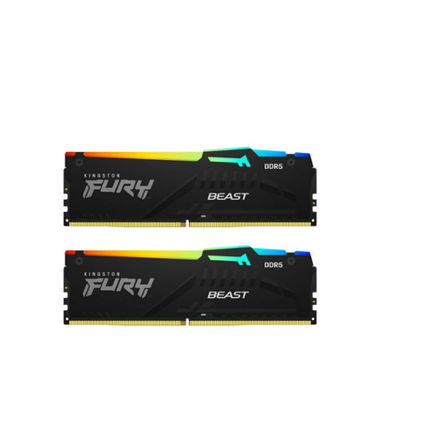 Memorija KINGSTON 64GB(2x32GB)/DIMM/DDR5/5200MHz/CL36/FURY Beast RGB EXPO slika 1