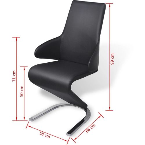 Blagovaonske stolice od umjetne kože 6 kom crne slika 22