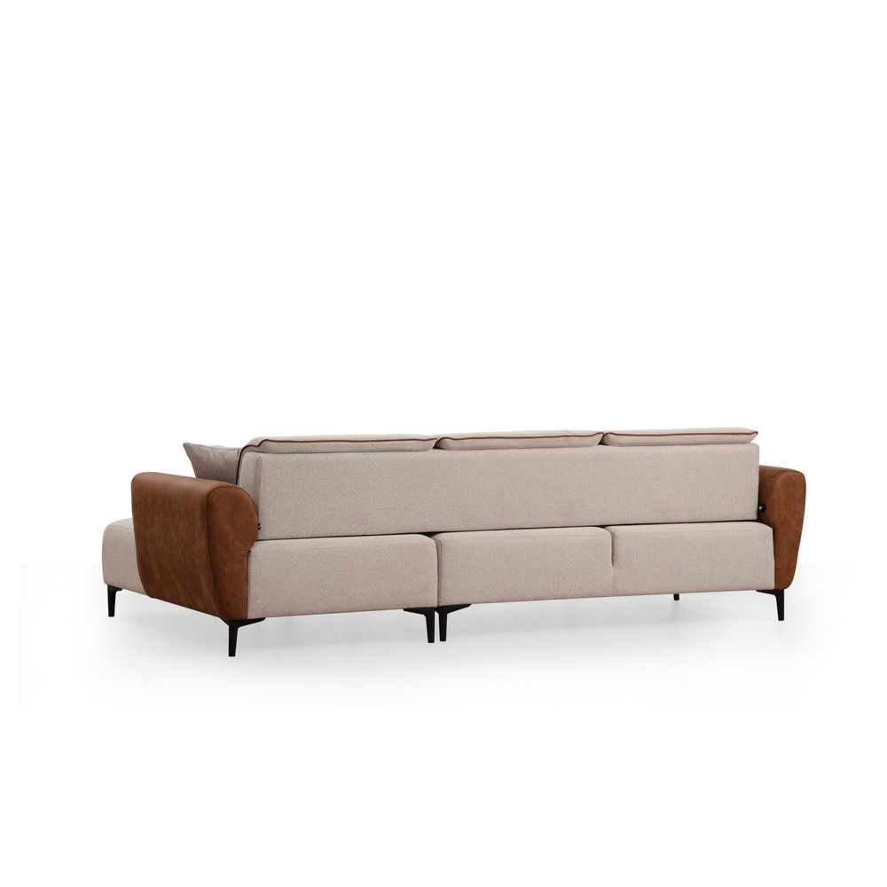 Ugaona Sofa na Razvlačenje Aren Right - Bež, Cimet Bež slika 9