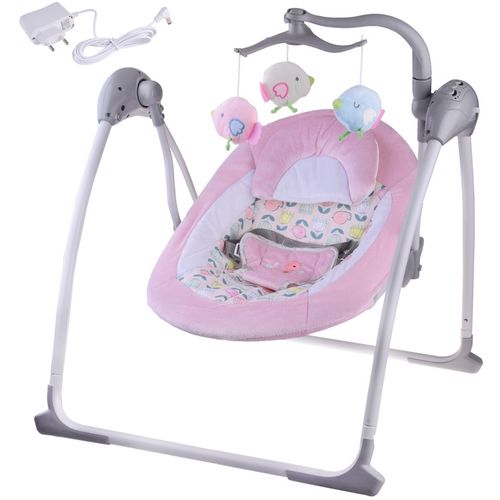 Električna baby ljuljačka pink/grey slika 1