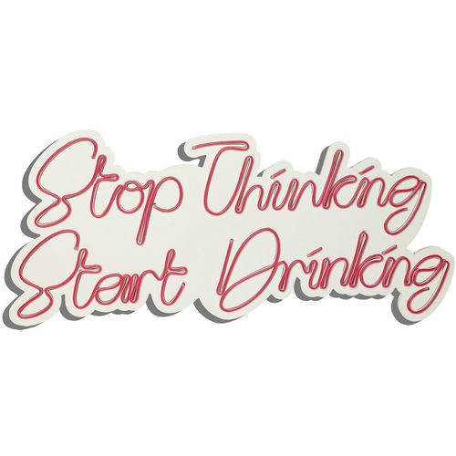 Wallity Ukrasna plastična LED rasvjeta, Stop Thinking Start Drinking - Red slika 11