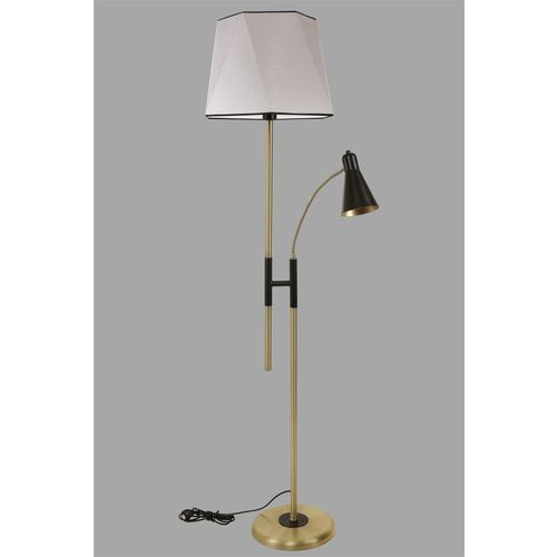 Forza Eskitme Lambader Altıgen Açık Hasır Gri Abajurlu Light Grey Floor Lamp slika 2