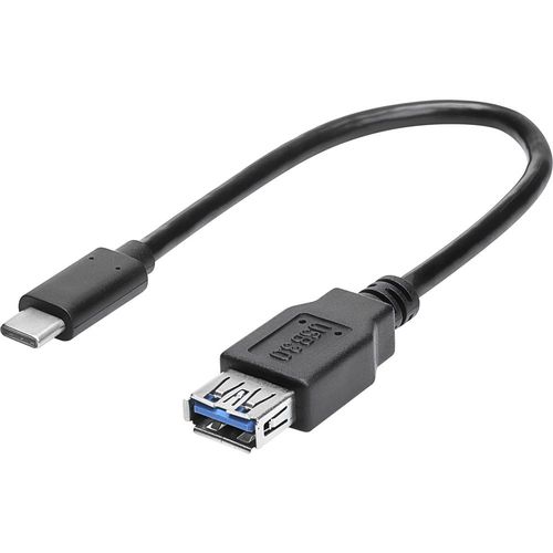 Renkforce USB kabel USB 3.2 gen. 1 (USB 3.0) USB-C® utikač, USB-A utičnica 0.15 m crna s otg funkcijom, pozlaćeni kontakti RF-4455819 slika 1