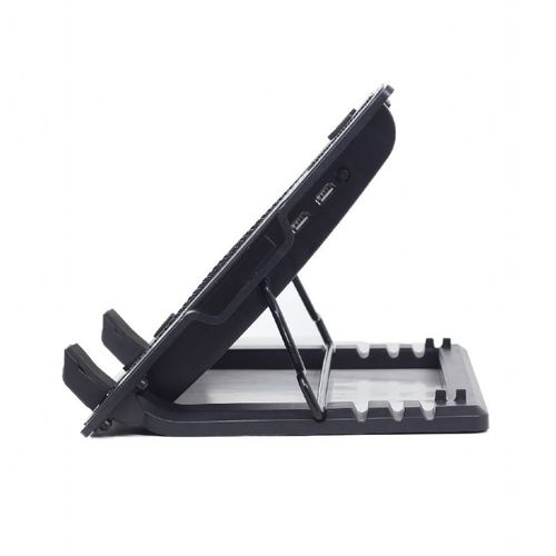 Gembird NBS-1F17T-01 Notebook Cooling Stand 17in, 15cm Fan, Height Adjustment, LED Backlight, USB Passthrough, Black slika 3