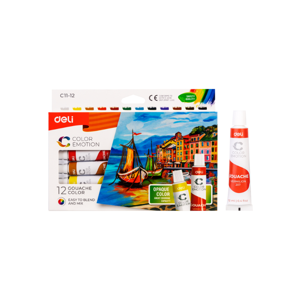 Deli Color Emotion tempera u tubama 12 ml 1/12 12ml EC11-12 slika 1