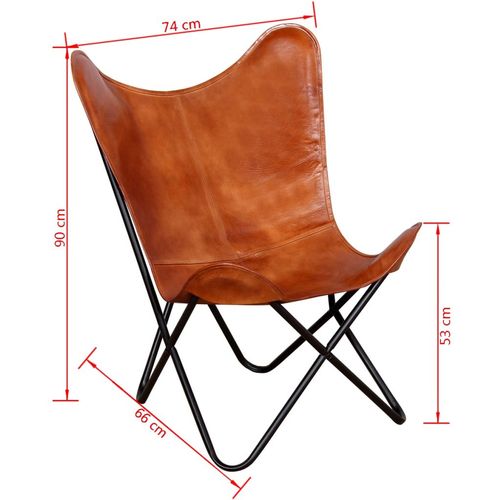 Butterfly stolica od prave kože smeđa slika 31