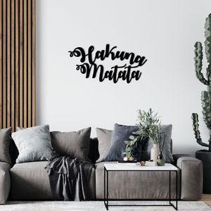 Dekorativni Metalni Zidni Ukras Hakuna Matata Crni