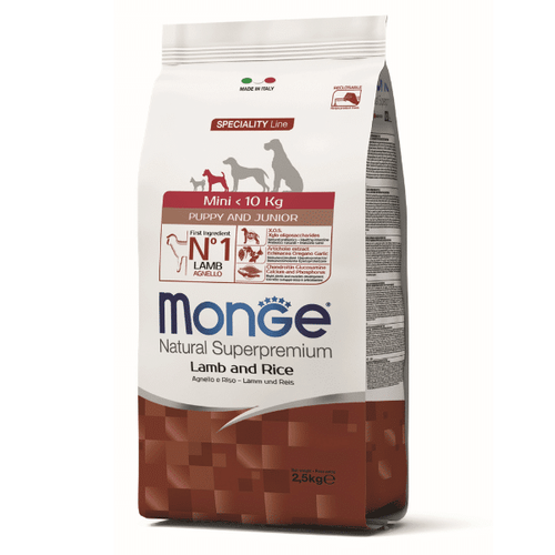 Monge Natural Superpremium Dog Mini Puppy And Junior Monoprotein Lamb With Rice 2.5 kg slika 1