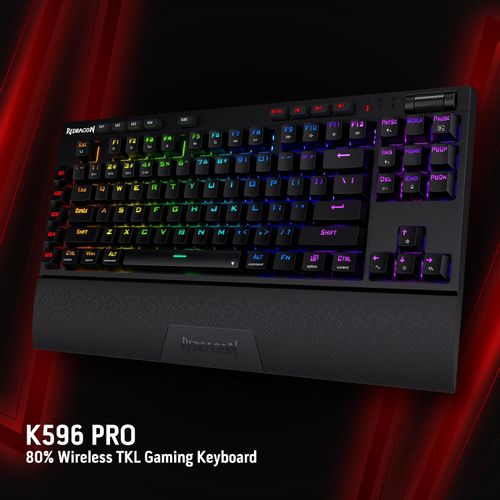 KEYBOARD - REDRAGON VISHNU PRO K596RGB-PRO WIRED & 2.4G & BT RED SWITCH slika 4