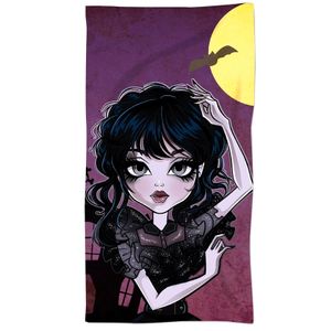 Gothic Girl cotton beach towel