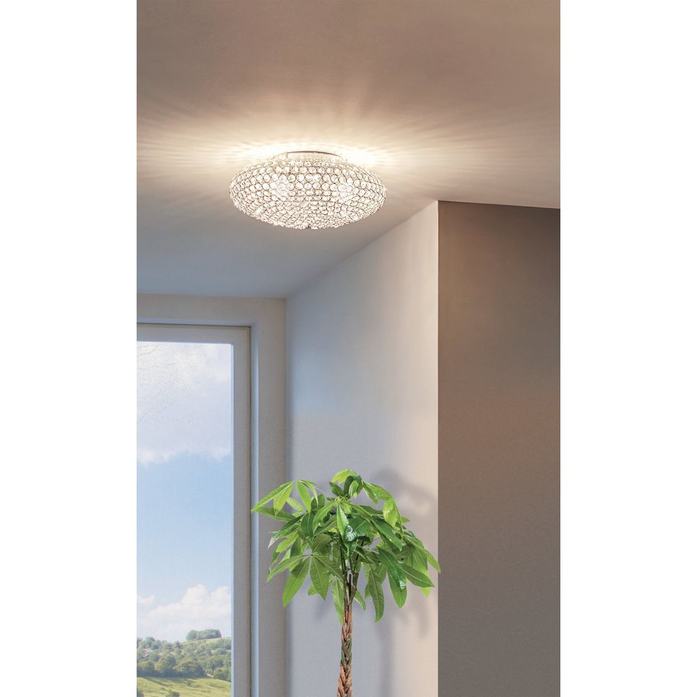 Eglo Clemente Plafonjera - E27, Ø450 mm, Krom/Kristal slika 2