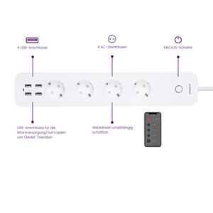 MARMITEK, pametna Wi-Fi utičnica - 4 AC | 4 USB | mjerač energije | zaštita