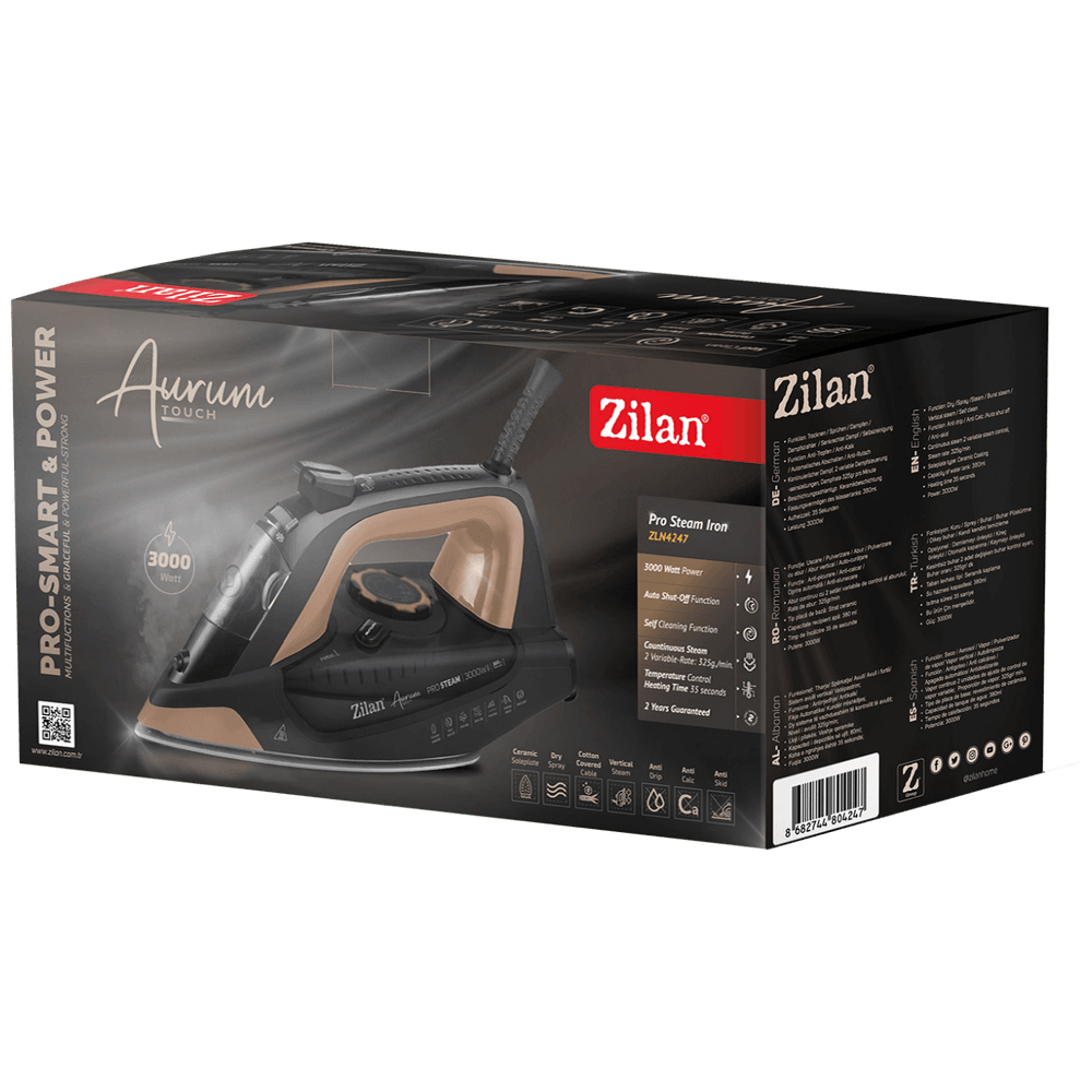 Zilan Pegla na paru, 3000W, Aurum Touch - Pro Steam Iron - ZLN4247 slika 2