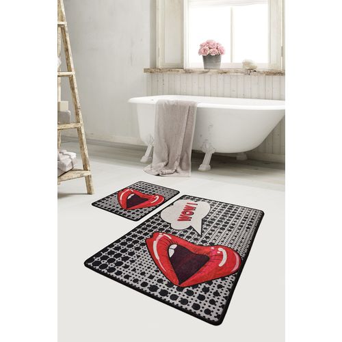 Kiss Multicolor Bathmat Set (2 Pieces) slika 1