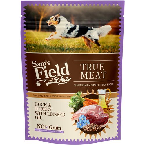 Sam's Field Dog Vrećica Adult pačetina, ćuretina i laneno ulje, potpuna vlažna hrana za pse 260g slika 1