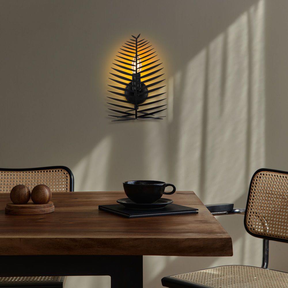 Zidna Lampa Leaf - 15321, boje: Crna slika 1