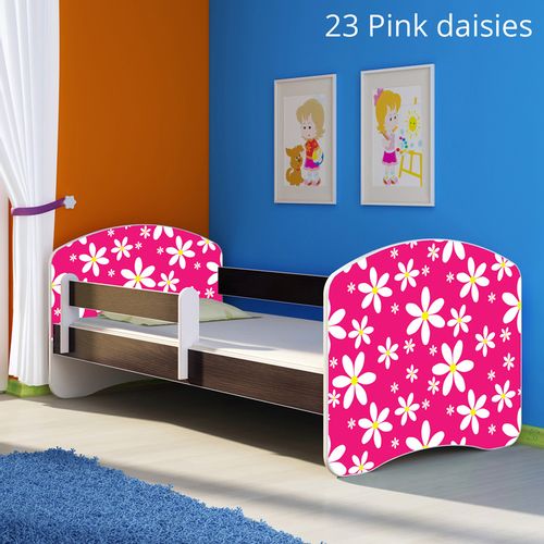 Dječji krevet ACMA s motivom, bočna wenge 140x70 cm - 23 Pink Daisy slika 1