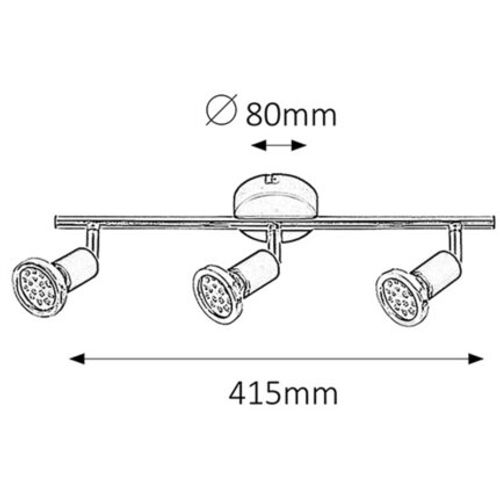 Rabalux Valentine spot LED GU10 3*3W m.crna/bakar Spot rasveta slika 3