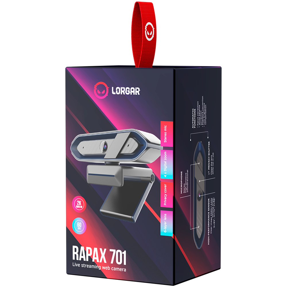 LORGAR Rapax 701 Streaming Kamera - 2K 1080P/60fps, Plava slika 6