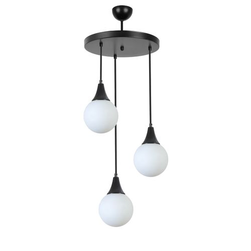 Afra 3 Lü Tepsili Siyah Beyaz Camlı Sarkıt Black
White Chandelier slika 3