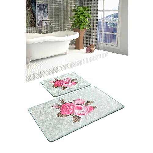 Monet - Mint Multicolor Bathmat Set (2 Pieces) slika 1