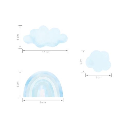 Pastelowe zidne naljepnice mini duge plave slika 3
