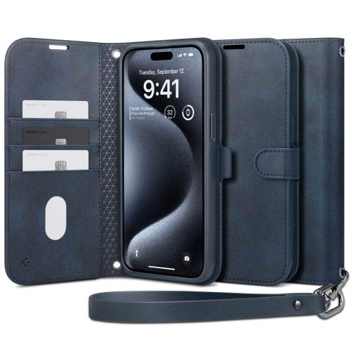 Spigen Wallet S Pro case za iPhone 15 Pro Max - navy blue slika 1