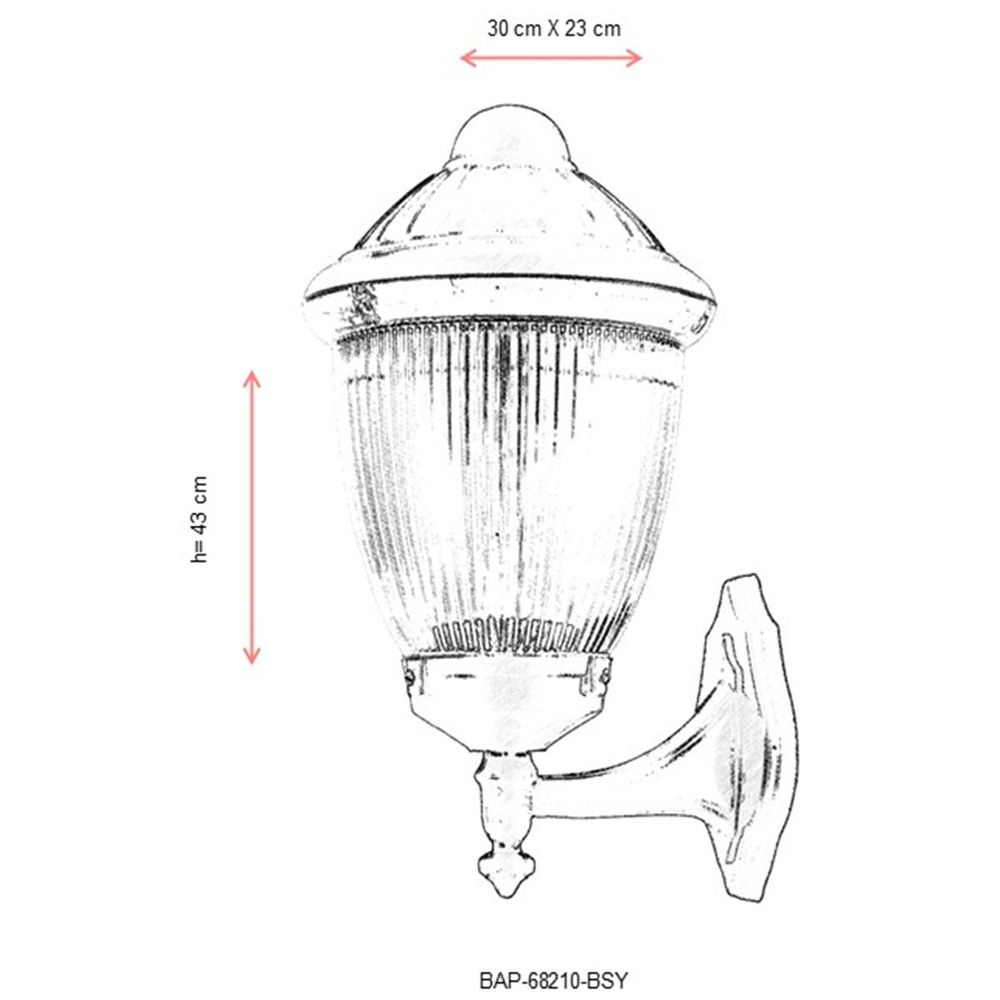 BAP-68210-BSY Crna Spoljna Zidna Lampa slika 3