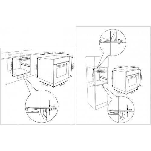 Končar Ugradna rerna UPV 47 A IM, Multifunkcionalna, 78 l, Širina 59.5 cm, Crna/Inox slika 2