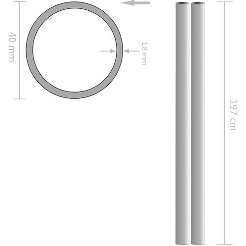 Cijevi od nehrđajućeg čelika 2 kom okrugle V2A 2m Ø 40 x 1,8 mm slika 8