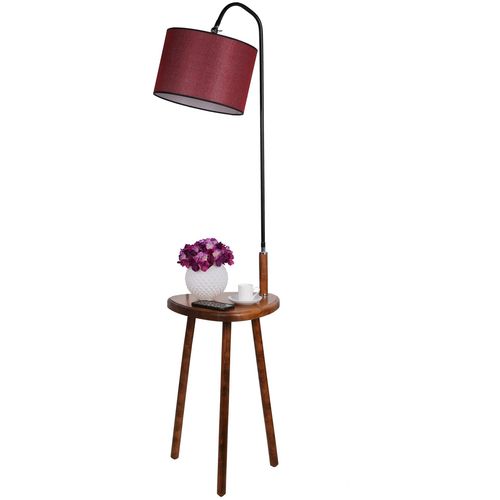 Demet Sehbalı Ahşap Lambader Ceviz Silindir Hasır Bordo Abajurlu Walnut
Claret Red Floor Lamp slika 2