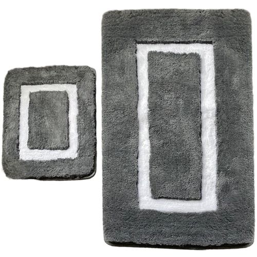 Quadrato Frame - Anthracite Anthracite Acrylic Bathmat Set (2 Pieces) slika 3