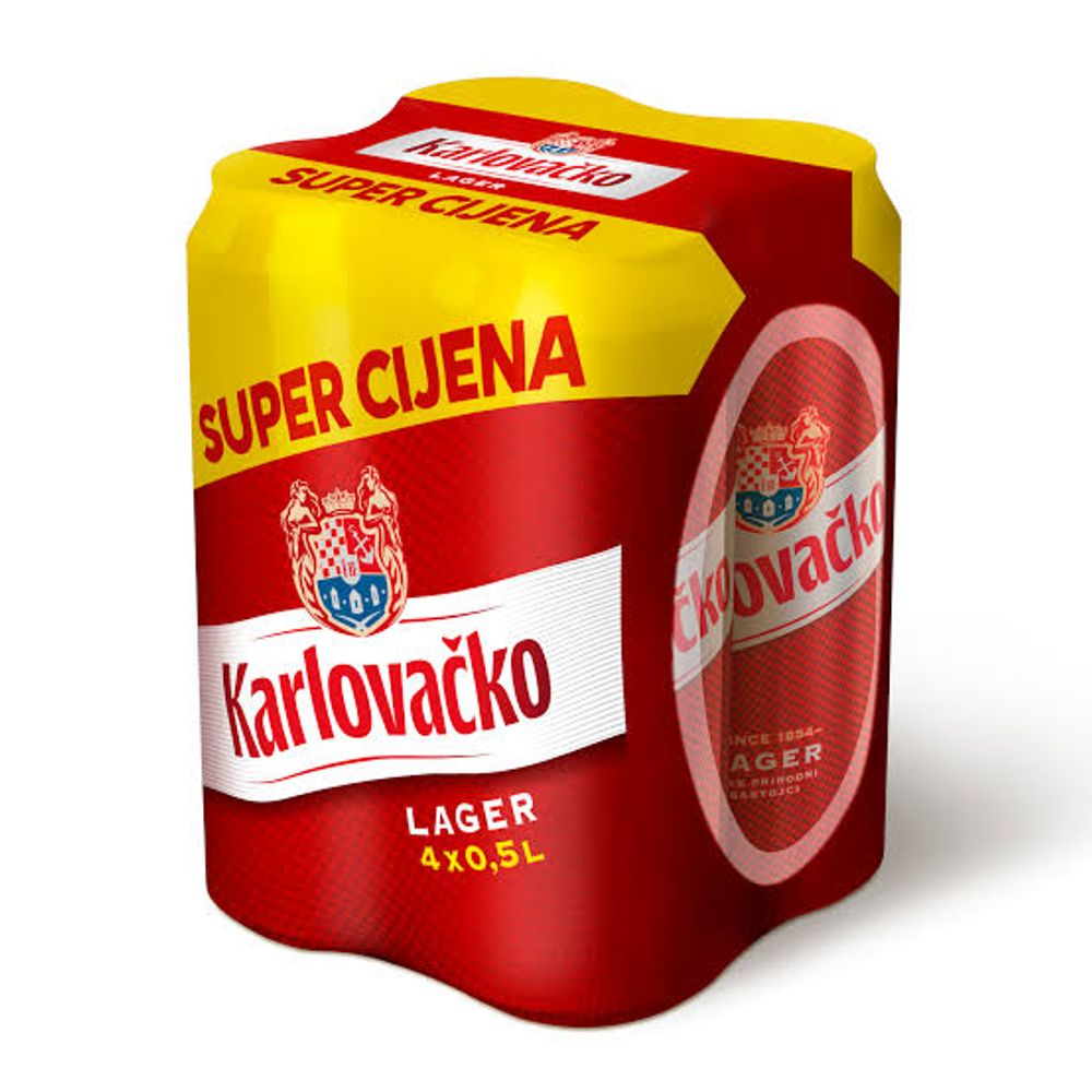 Karlovačko pivo limenka 4x0,5l slika 1