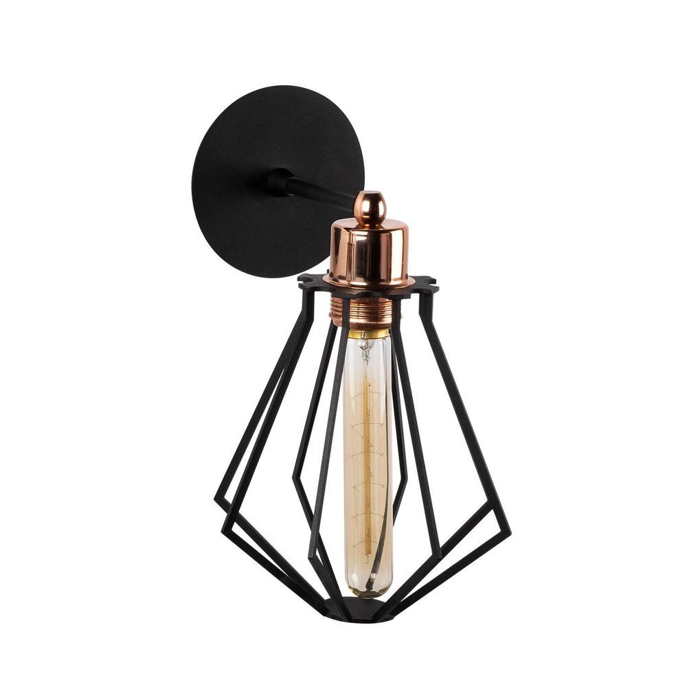 Oylat - N-1042 Crna i Brončana Zidna Lampa slika 4