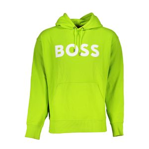 HUGO BOSS MEN'S GREEN ZIPLESS SWEATSHIRT