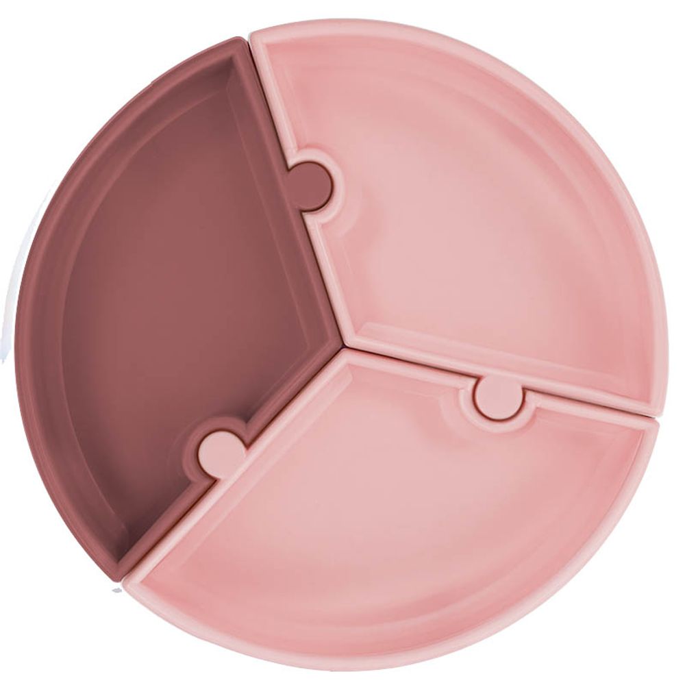 Minikoioi Silikonski tanjir Puzzle, Roza/Bordo slika 1