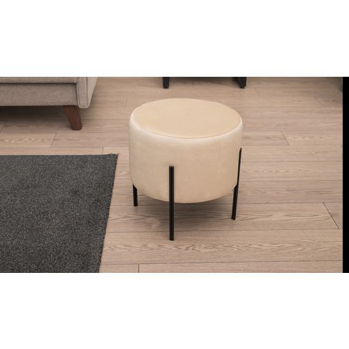 Atelier Del Sofa Tabure, Krem Crno, Flow - Cream slika 2